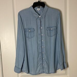 Crown & Ivy Light Blue Denim Blouse